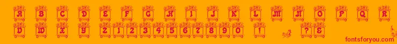 フォントCircusTrain – オレンジの背景に赤い文字