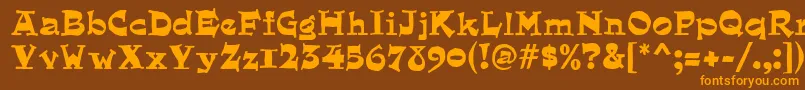 Quaint Font – Orange Fonts on Brown Background