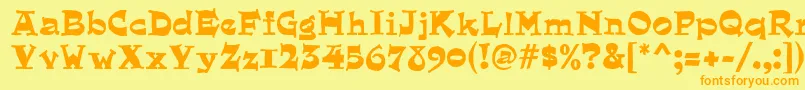 Quaint Font – Orange Fonts on Yellow Background