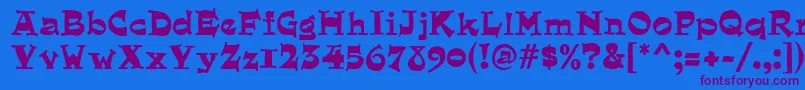 Quaint Font – Purple Fonts on Blue Background