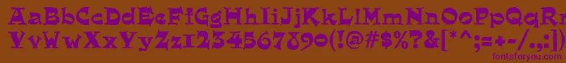 Quaint Font – Purple Fonts on Brown Background