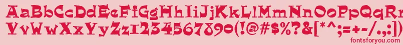 Quaint Font – Red Fonts on Pink Background