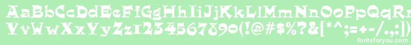 Quaint Font – White Fonts on Green Background