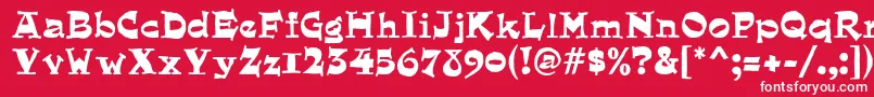 Quaint Font – White Fonts on Red Background