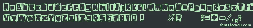 フォントStiffNeck – 黒い背景に緑の文字