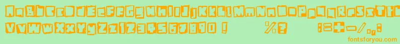StiffNeck Font – Orange Fonts on Green Background