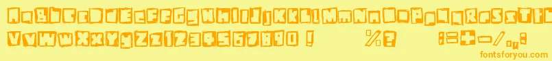 StiffNeck Font – Orange Fonts on Yellow Background