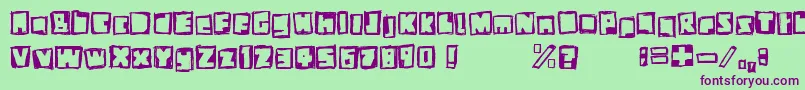 StiffNeck Font – Purple Fonts on Green Background