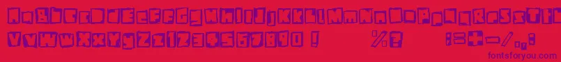 StiffNeck Font – Purple Fonts on Red Background