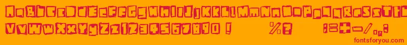 フォントStiffNeck – オレンジの背景に赤い文字