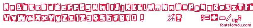 StiffNeck-Schriftart – Rote Schriften auf weißem Hintergrund