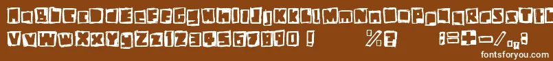 StiffNeck-fontti – valkoiset fontit ruskealla taustalla