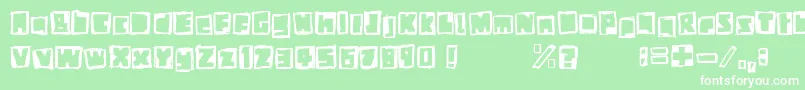 フォントStiffNeck – 緑の背景に白い文字