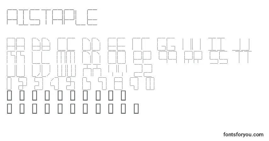 Schriftart Aistaple – Alphabet, Zahlen, spezielle Symbole