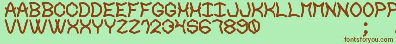 TheNeckbreakerSt Font – Brown Fonts on Green Background