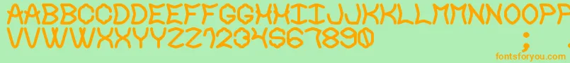 TheNeckbreakerSt Font – Orange Fonts on Green Background