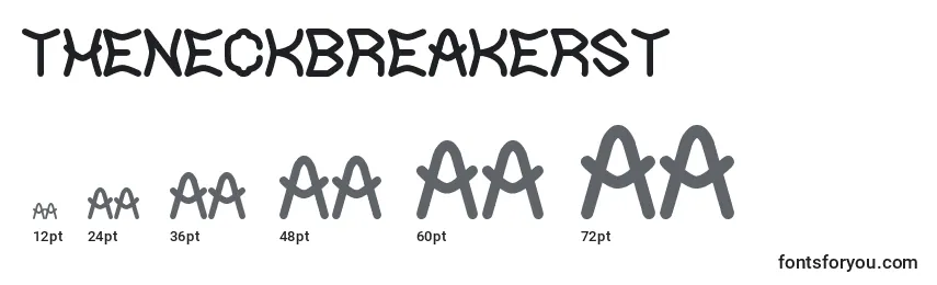 Размеры шрифта TheNeckbreakerSt