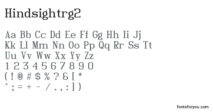 A fonte Hindsightrg2 – alfabeto, números, caracteres especiais