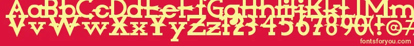 Amorphica Font – Yellow Fonts on Red Background