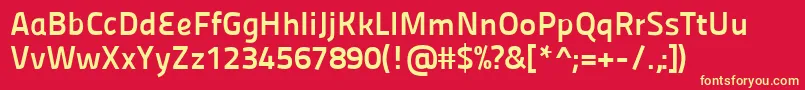 Panefresco750wtregular Font – Yellow Fonts on Red Background