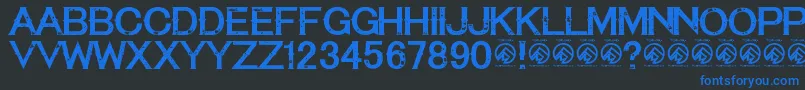 TequilasunsetRegular Font – Blue Fonts on Black Background