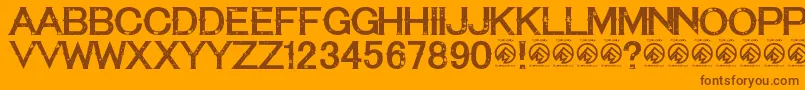TequilasunsetRegular Font – Brown Fonts on Orange Background