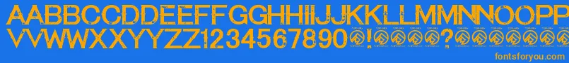 TequilasunsetRegular Font – Orange Fonts on Blue Background