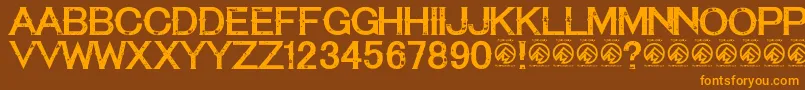 TequilasunsetRegular Font – Orange Fonts on Brown Background