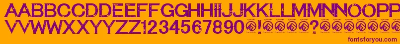 TequilasunsetRegular Font – Purple Fonts on Orange Background