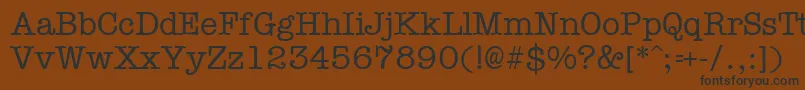 フォントTypistRegular – 黒い文字が茶色の背景にあります