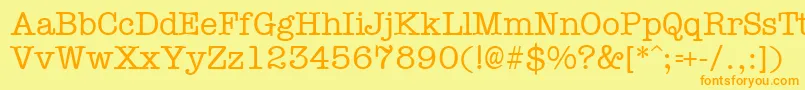 TypistRegular Font – Orange Fonts on Yellow Background