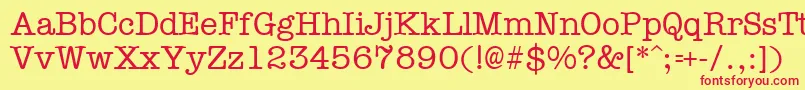 TypistRegular Font – Red Fonts on Yellow Background