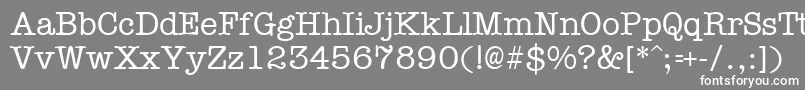 フォントTypistRegular – 灰色の背景に白い文字