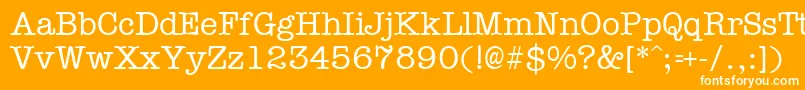 フォントTypistRegular – オレンジの背景に白い文字