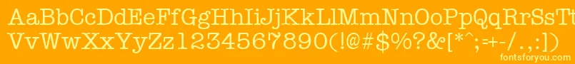 TypistRegular Font – Yellow Fonts on Orange Background