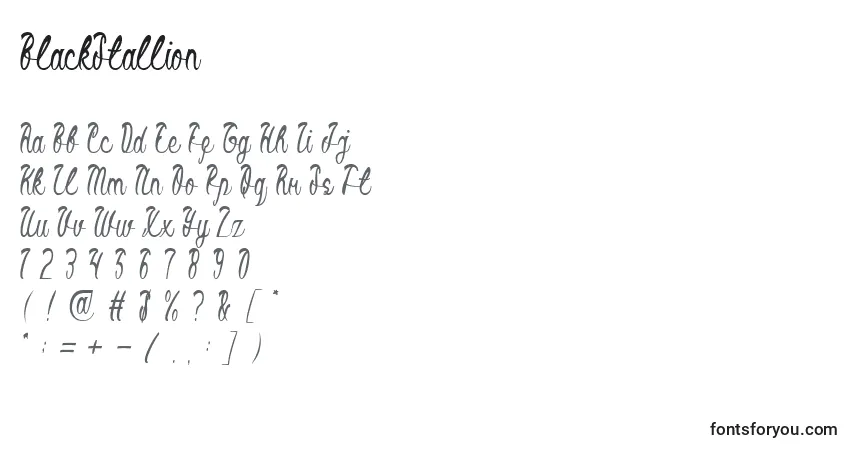 Schriftart BlackStallion – Alphabet, Zahlen, spezielle Symbole