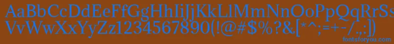 フォントAdaminaRegular – 茶色の背景に青い文字