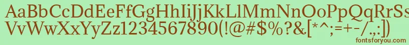 Шрифт AdaminaRegular – коричневые шрифты на зелёном фоне