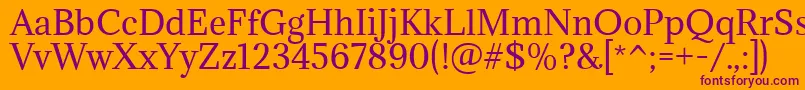 AdaminaRegular Font – Purple Fonts on Orange Background