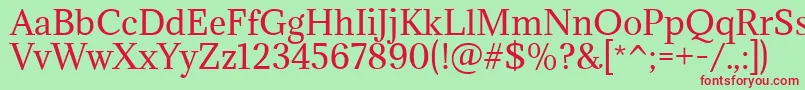 AdaminaRegular Font – Red Fonts on Green Background