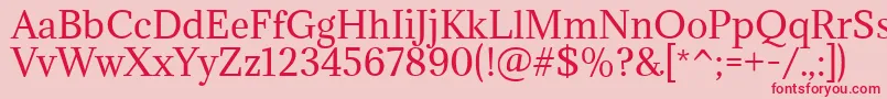 フォントAdaminaRegular – ピンクの背景に赤い文字