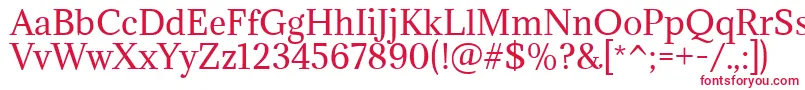 フォントAdaminaRegular – 白い背景に赤い文字