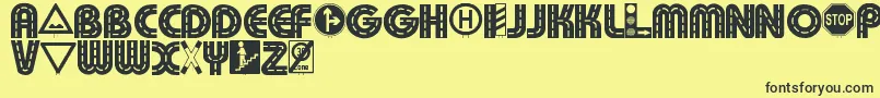 Schilderwald Font – Black Fonts on Yellow Background