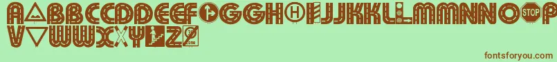 Schilderwald Font – Brown Fonts on Green Background