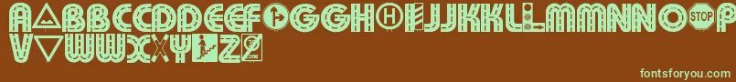 Шрифт Schilderwald – зелёные шрифты на коричневом фоне
