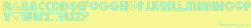 Schilderwald Font – Green Fonts on Yellow Background