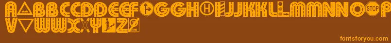 Schilderwald Font – Orange Fonts on Brown Background