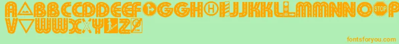 Schilderwald Font – Orange Fonts on Green Background