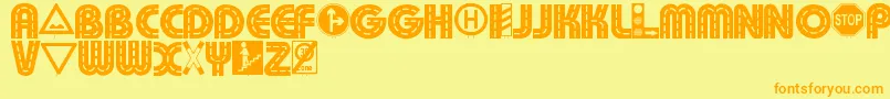 Schilderwald Font – Orange Fonts on Yellow Background