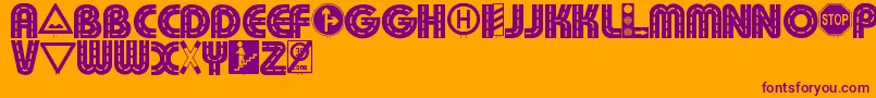 Schilderwald Font – Purple Fonts on Orange Background
